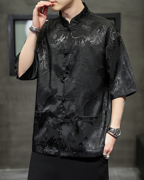 Mens Black Kimono Jacket