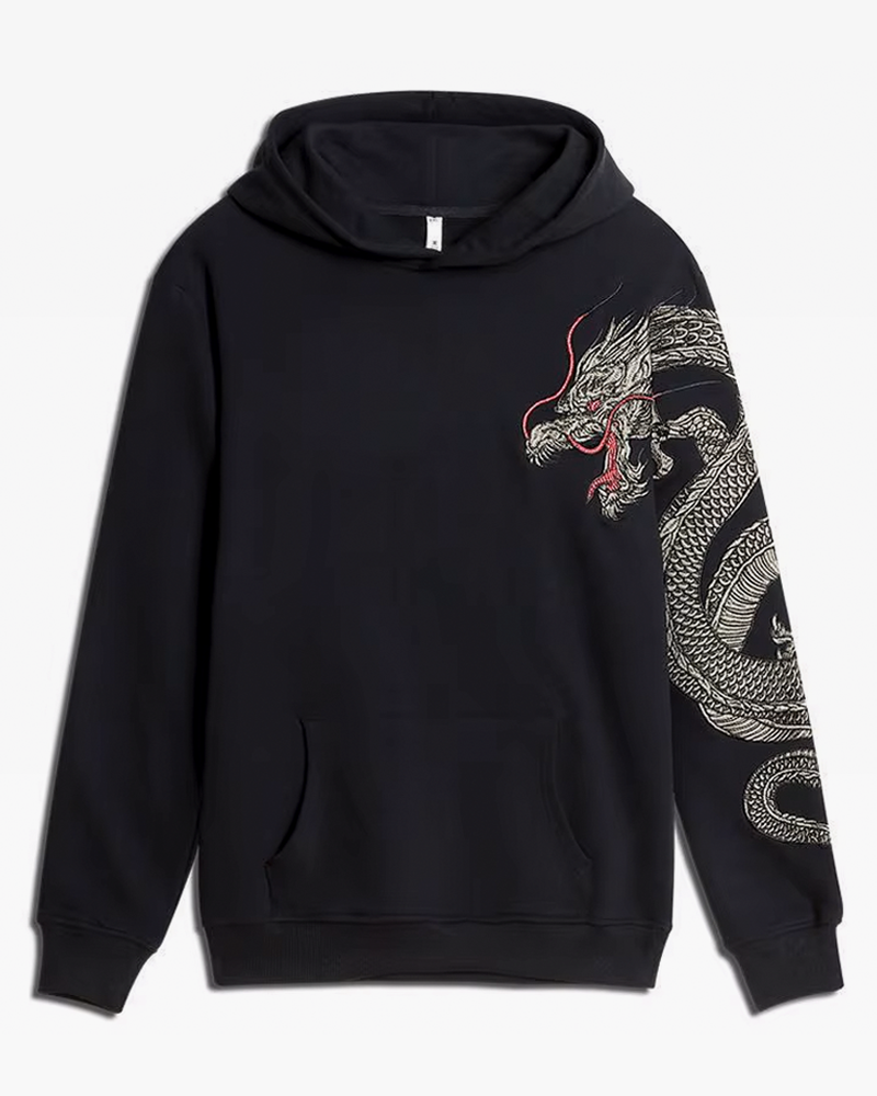 Embroidered Dragon Hoodie