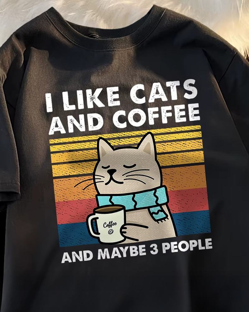 I Like Cats And Coffee Shirt