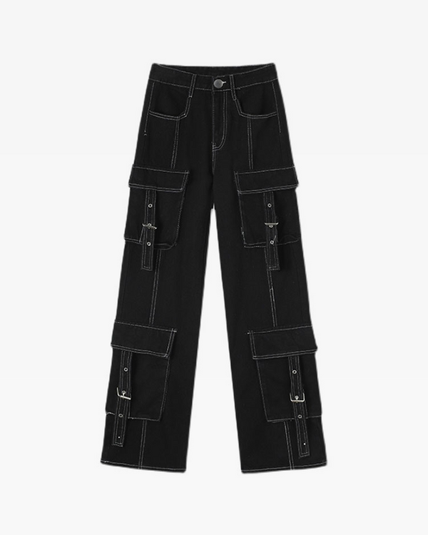 Black Cargo Baggy Jeans
