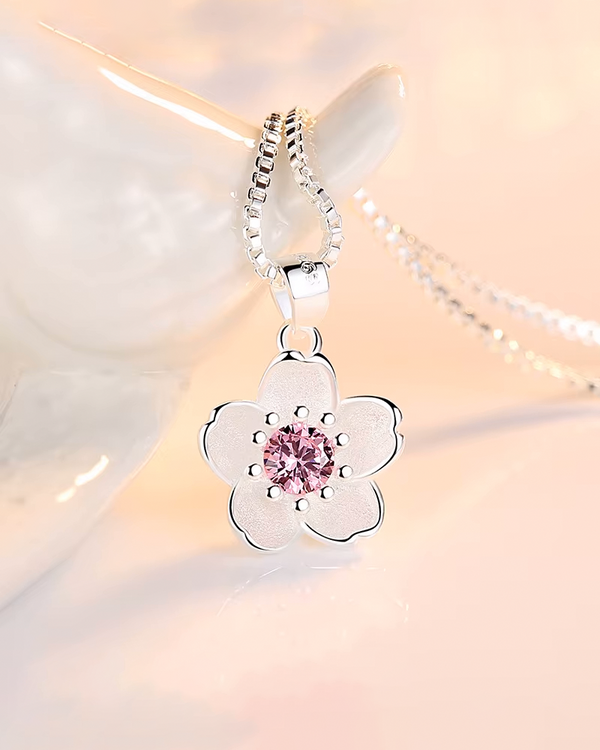 Cherry Blossom Necklace Silver