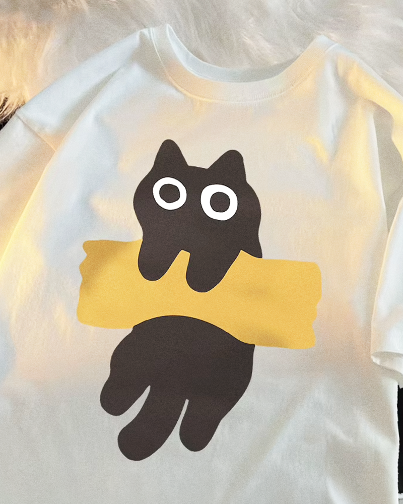 Adhesive Tape Cat Shirt