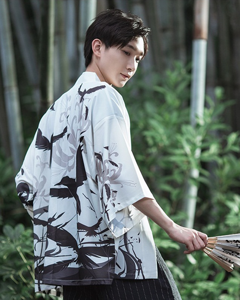 Black And White Kimono Jacket