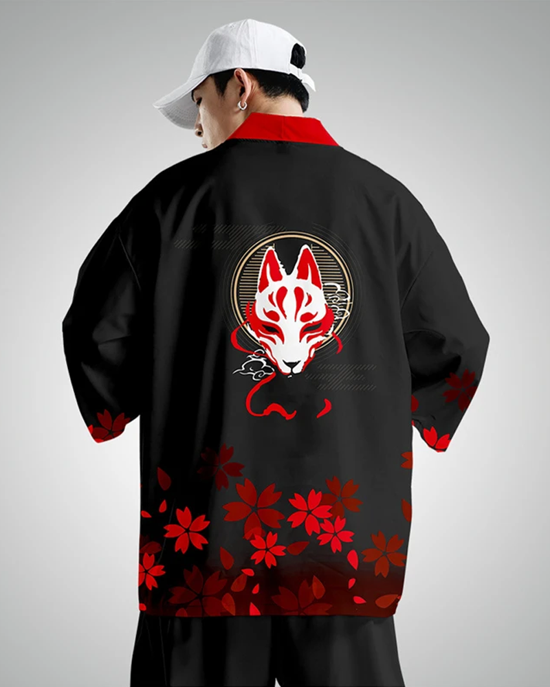 Black And Red Haori