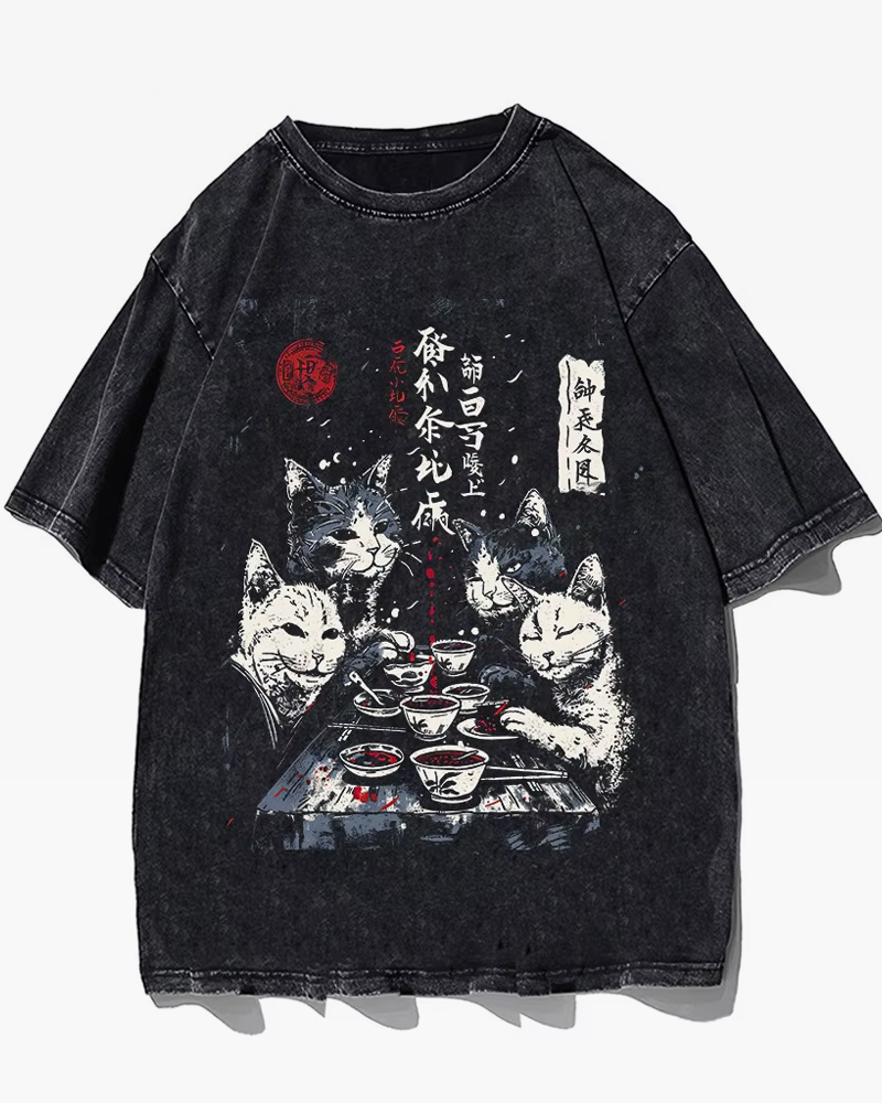Vintage Japanese Cat Shirt