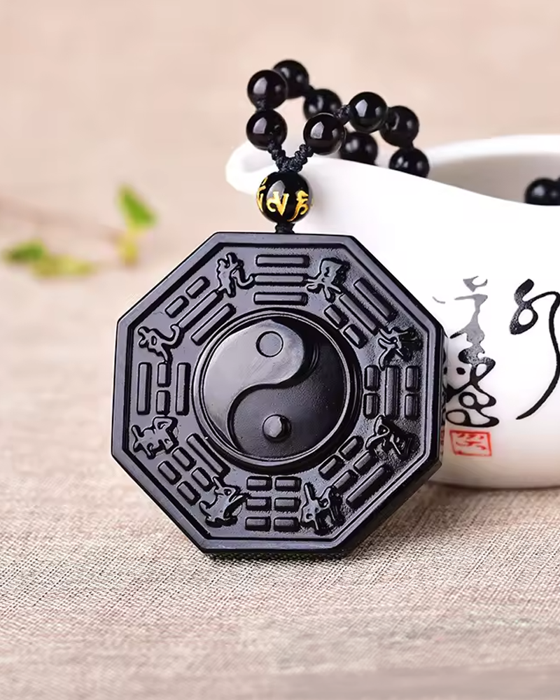 Black Obsidian Yin Yang Necklace