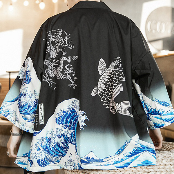 Blue Waves Kimono Cardigan Yokai Clothing