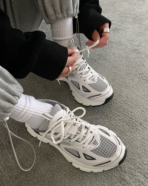 Gray And White Sneakers