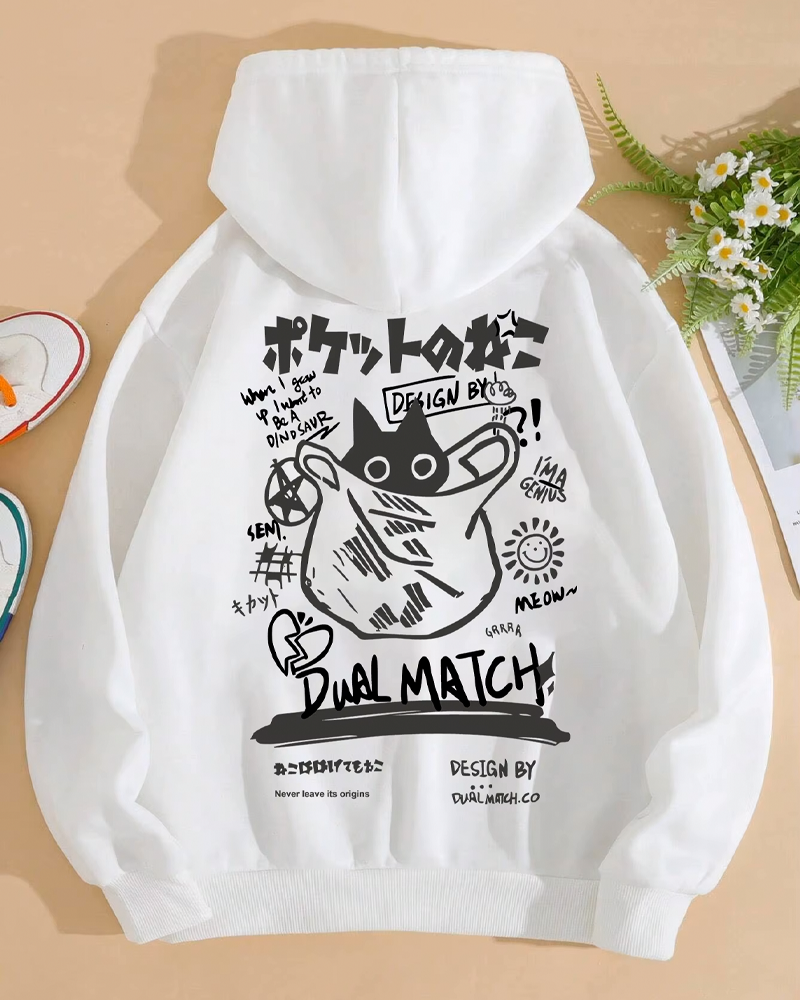 Japanese Cat Hoodie Man