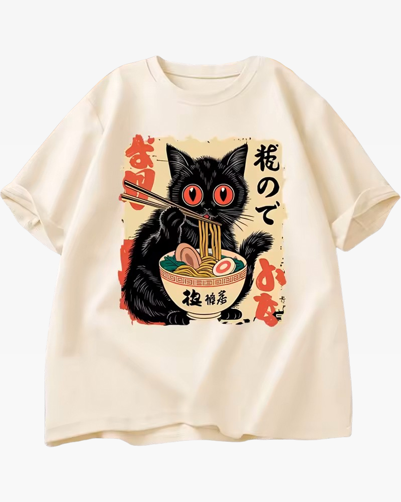 Cat Eating Ramen Shirt