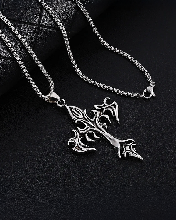 Flame Cross Necklace