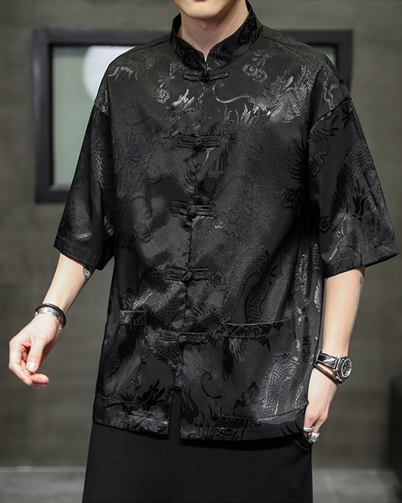 Mens Black Kimono Jacket
