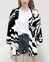 Black And White Kimono Top