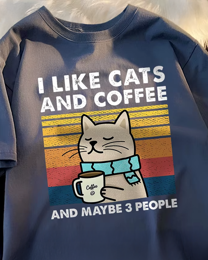 I Like Cats And Coffee Shirt