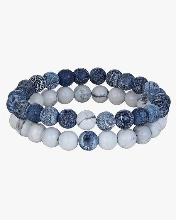 Blue And White Bead Bracelet