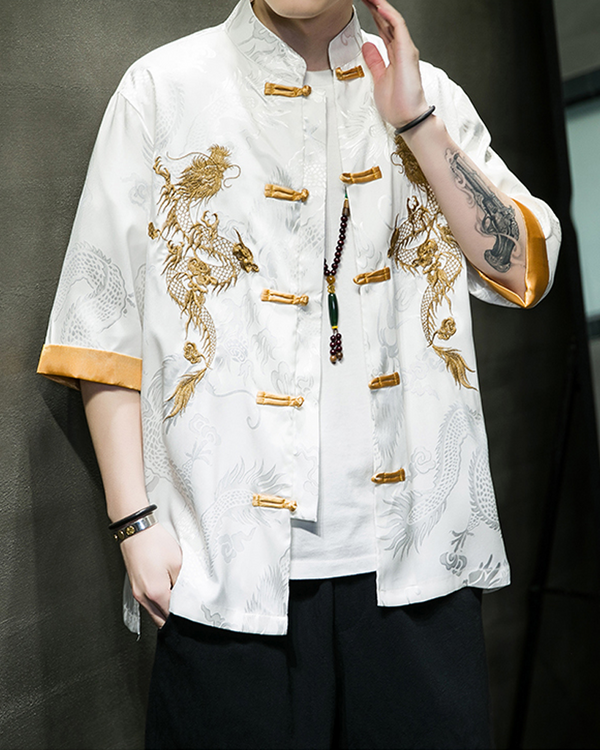 White Embroidered Kimono Jacket