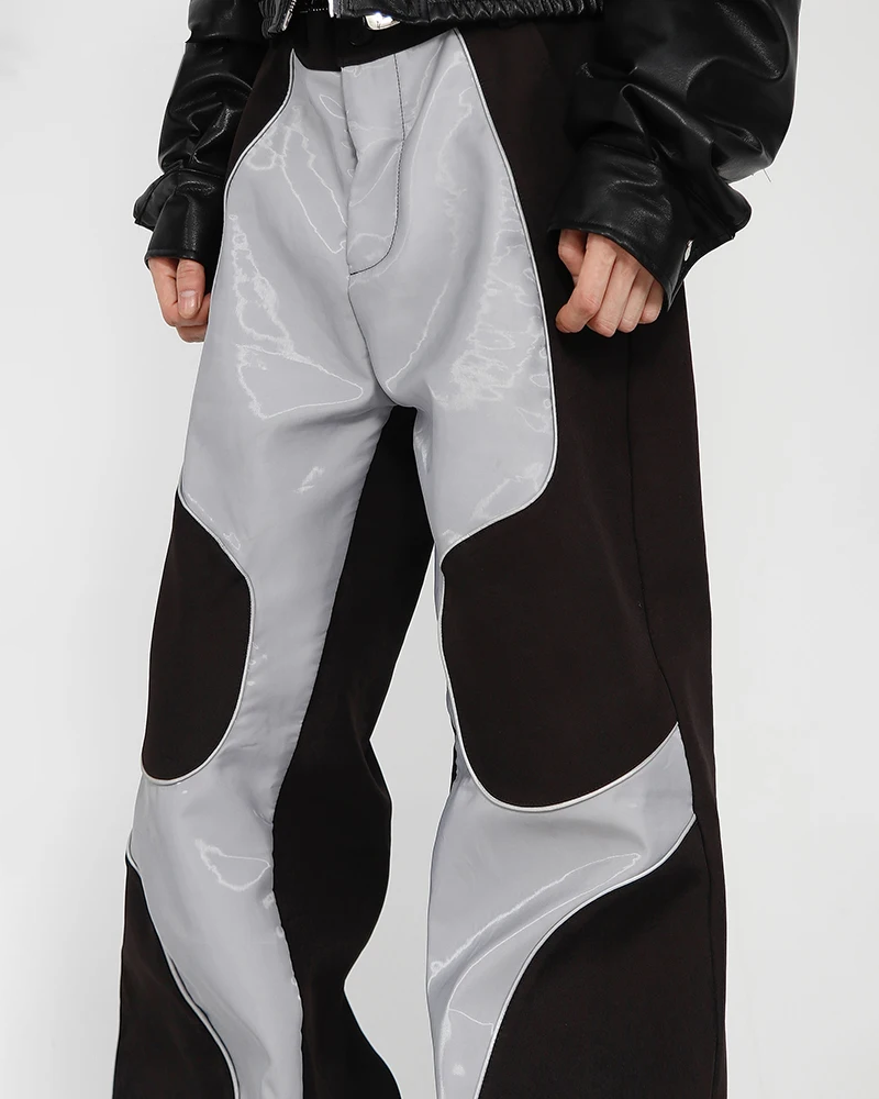 Patchwork Leather Pants