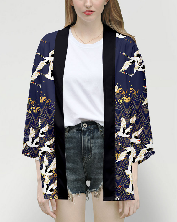 Dark Blue Kimono Cardigan