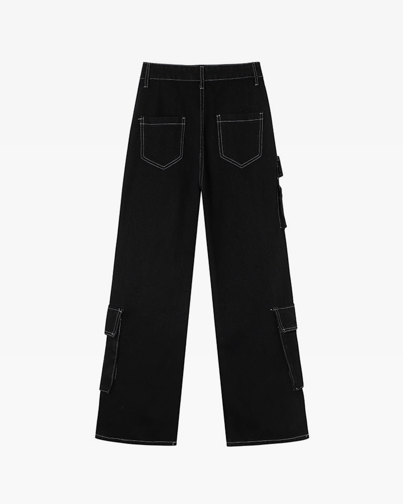 Black Cargo Baggy Jeans