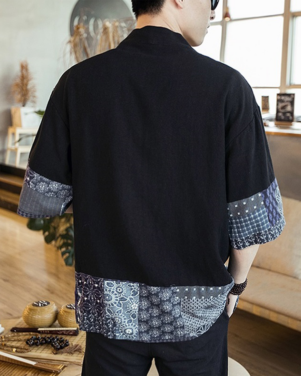 Black Kimono Jacket Mens