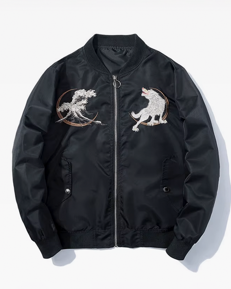 Embroidered Wolf Jacket