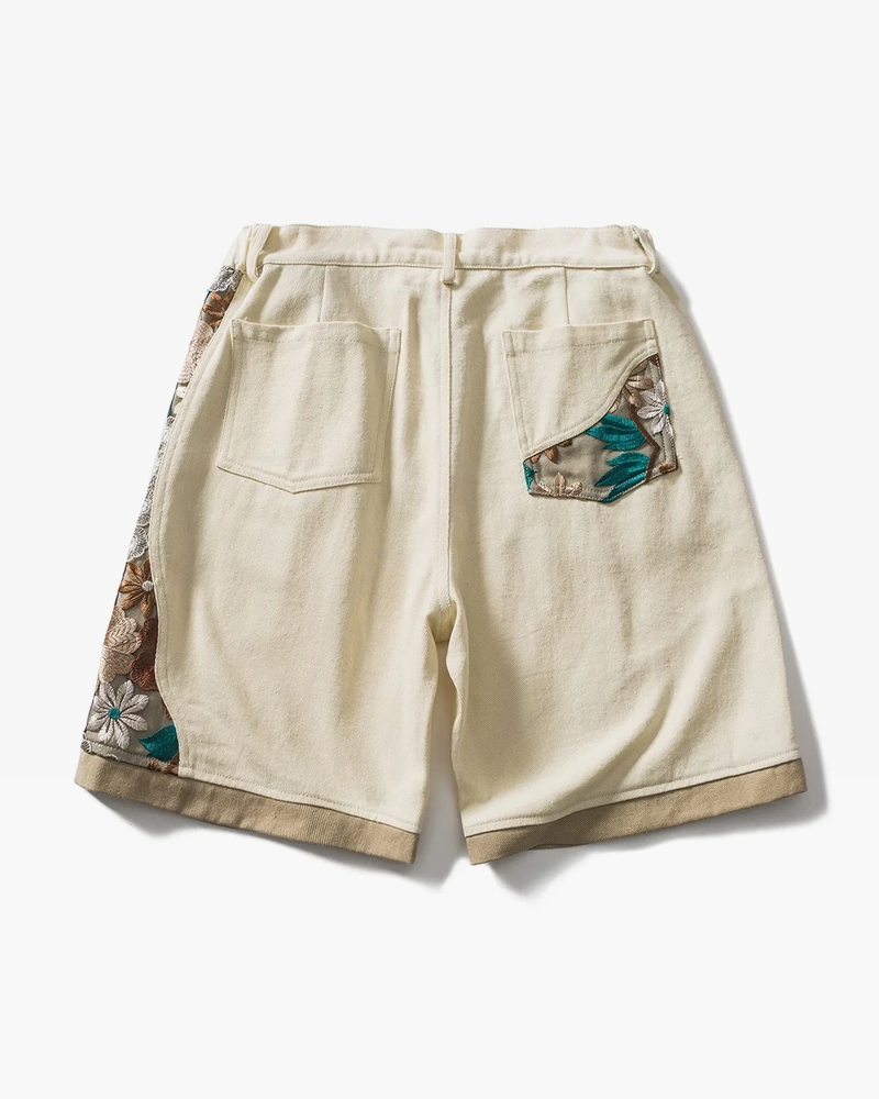 Floral Embroidered Shorts