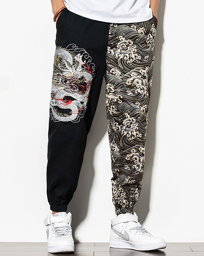 Dragon Embroidered Pants