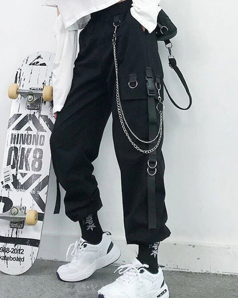 Cargo Pants With Chain