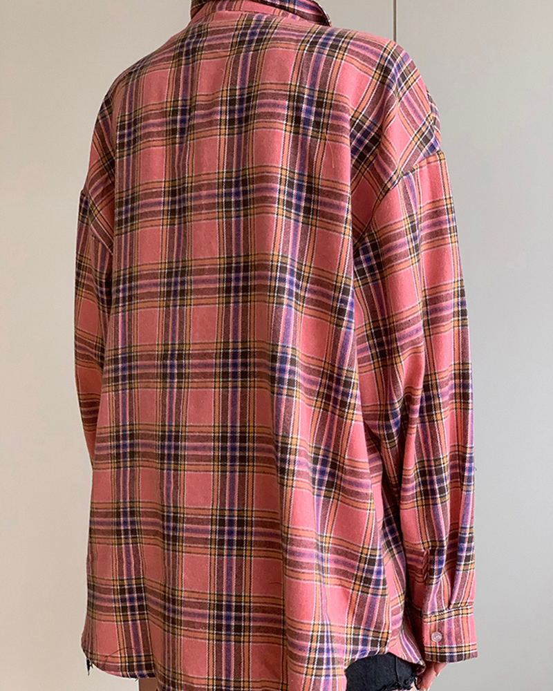 Pink Plaid Shirt