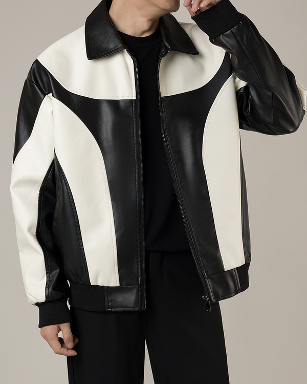 Black And White Leather Jacket