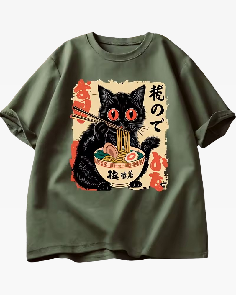 Cat Eating Ramen Shirt