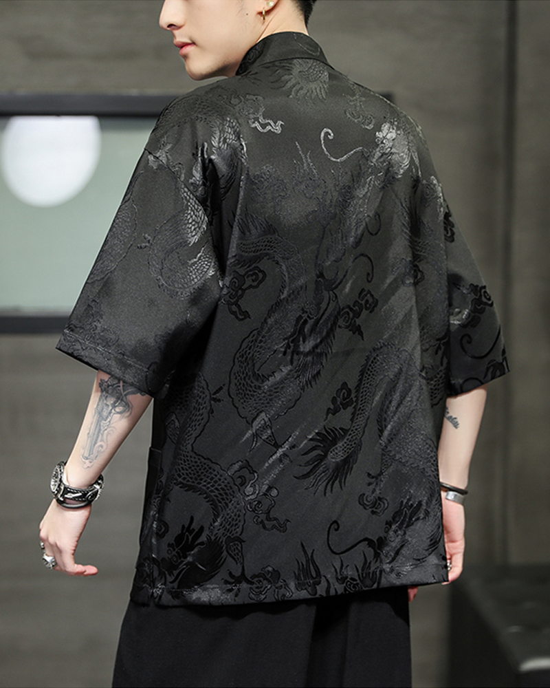 Mens Black Kimono Jacket