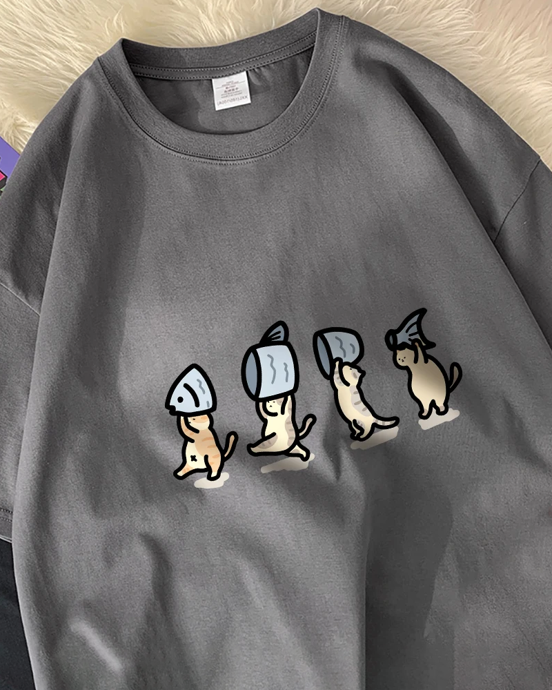 Cats Holding Fish T Shirt
