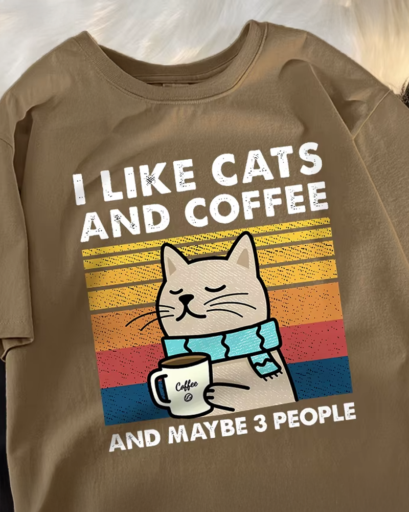I Like Cats And Coffee Shirt