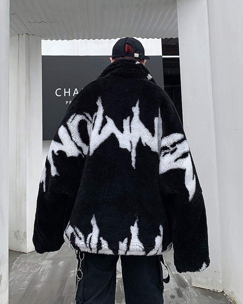Black And White Fleece Jacket