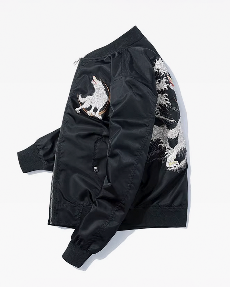 Embroidered Wolf Jacket