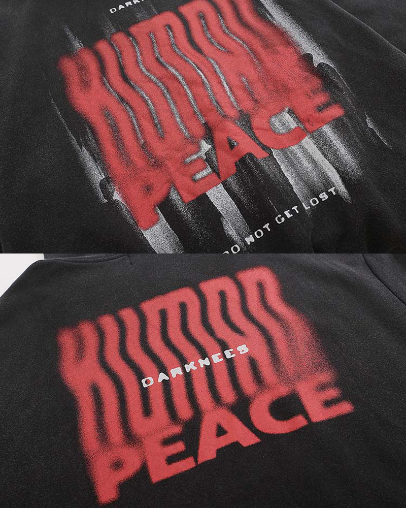 Black And Red Graphic Hoodie