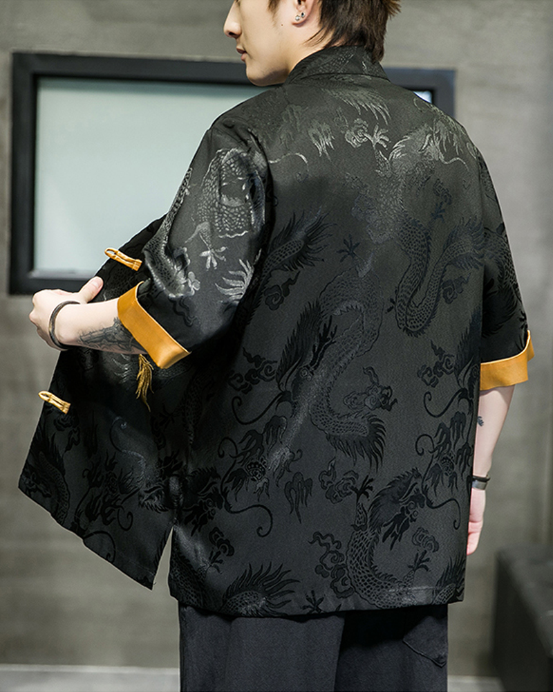 Black And Gold Kimono Cardigan