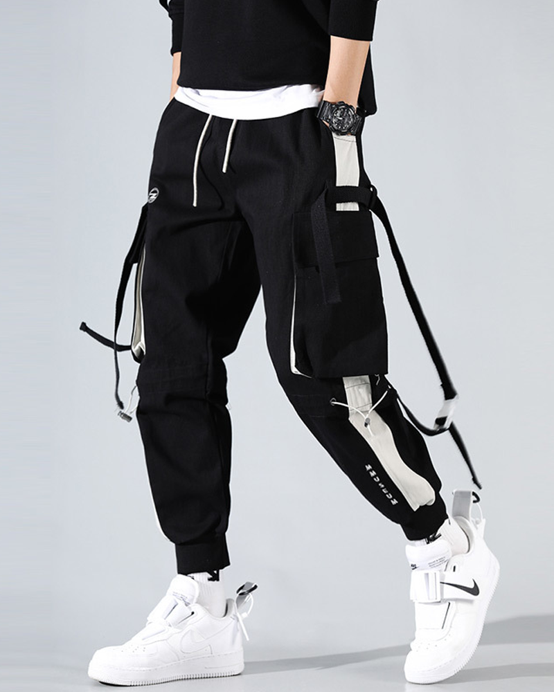 Black Cargo Jogger Pants