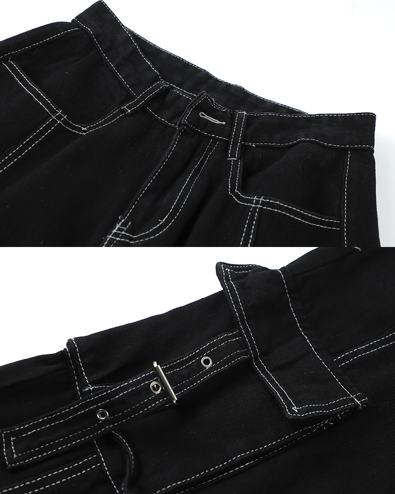 Black Cargo Baggy Jeans | Yokai Clothing