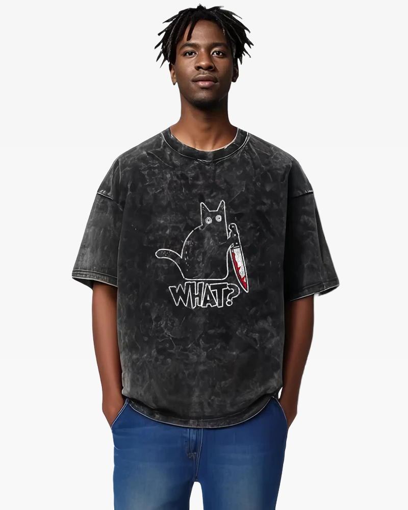 Cat With Knife Shirt