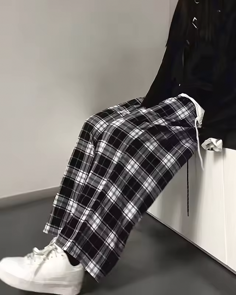 Black And White Plaid Pants