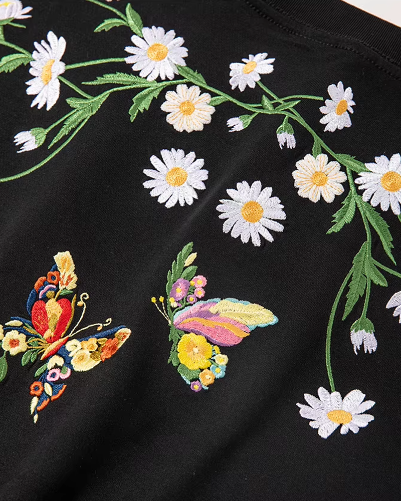 Daisy Embroidered T Shirt