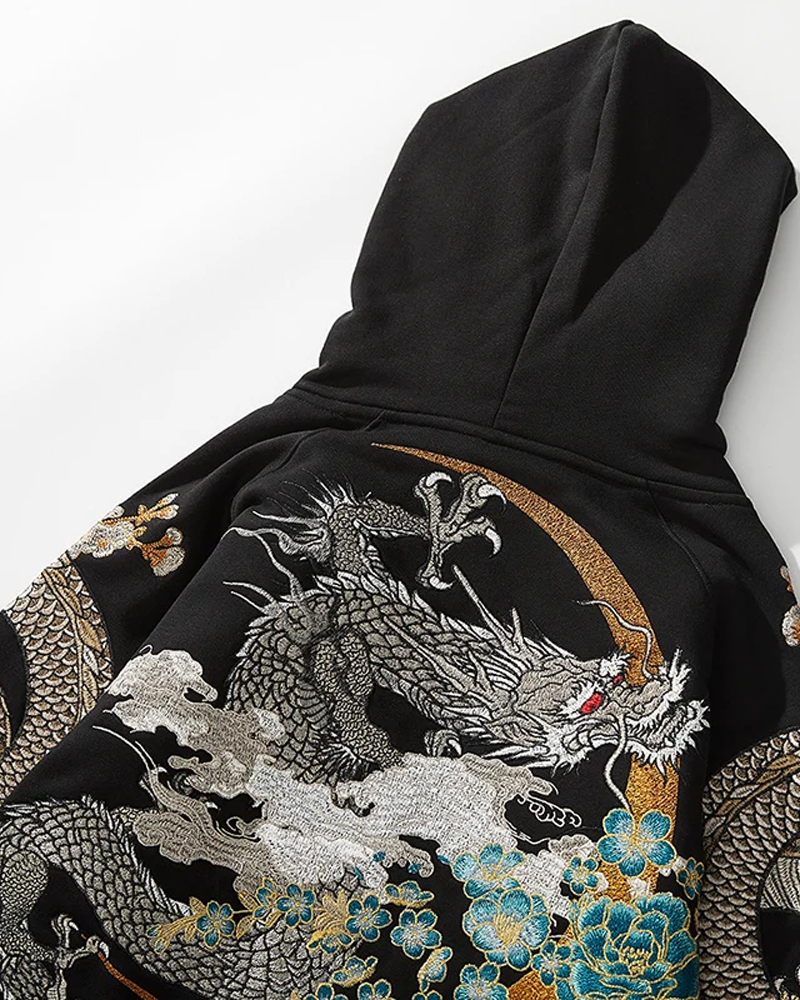 Dragon Embroidered Hoodie