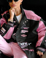 Black And Pink Racer Jacket