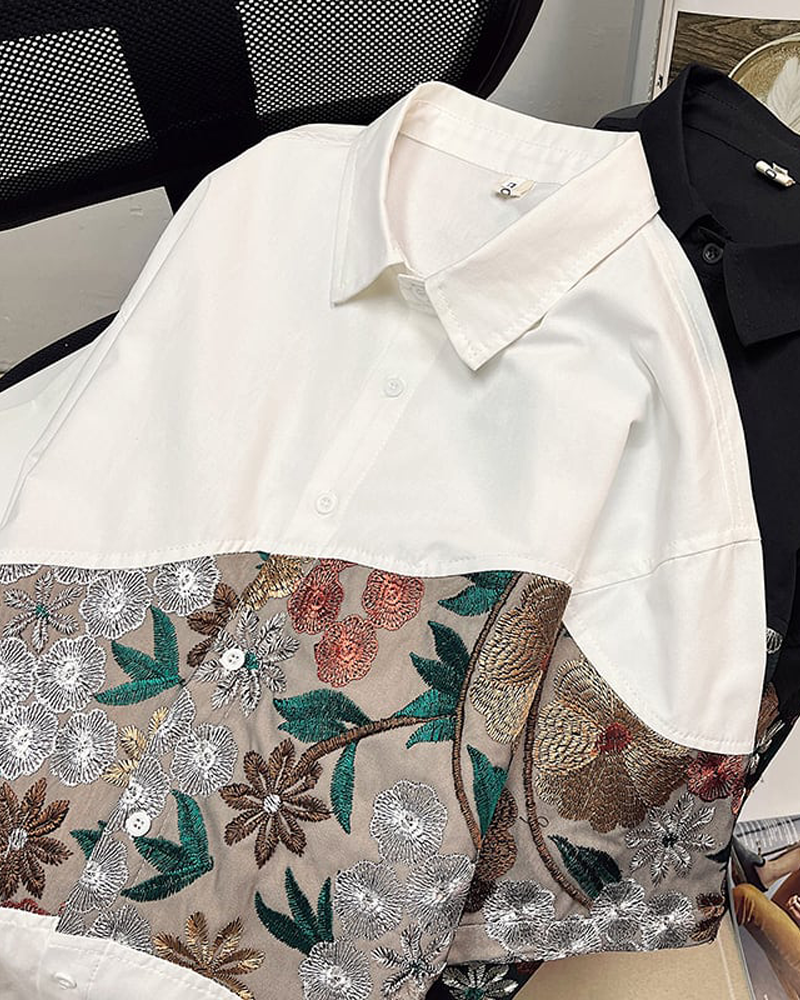 Floral Embroidered Shirt