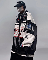 Faux Leather Racing Jacket