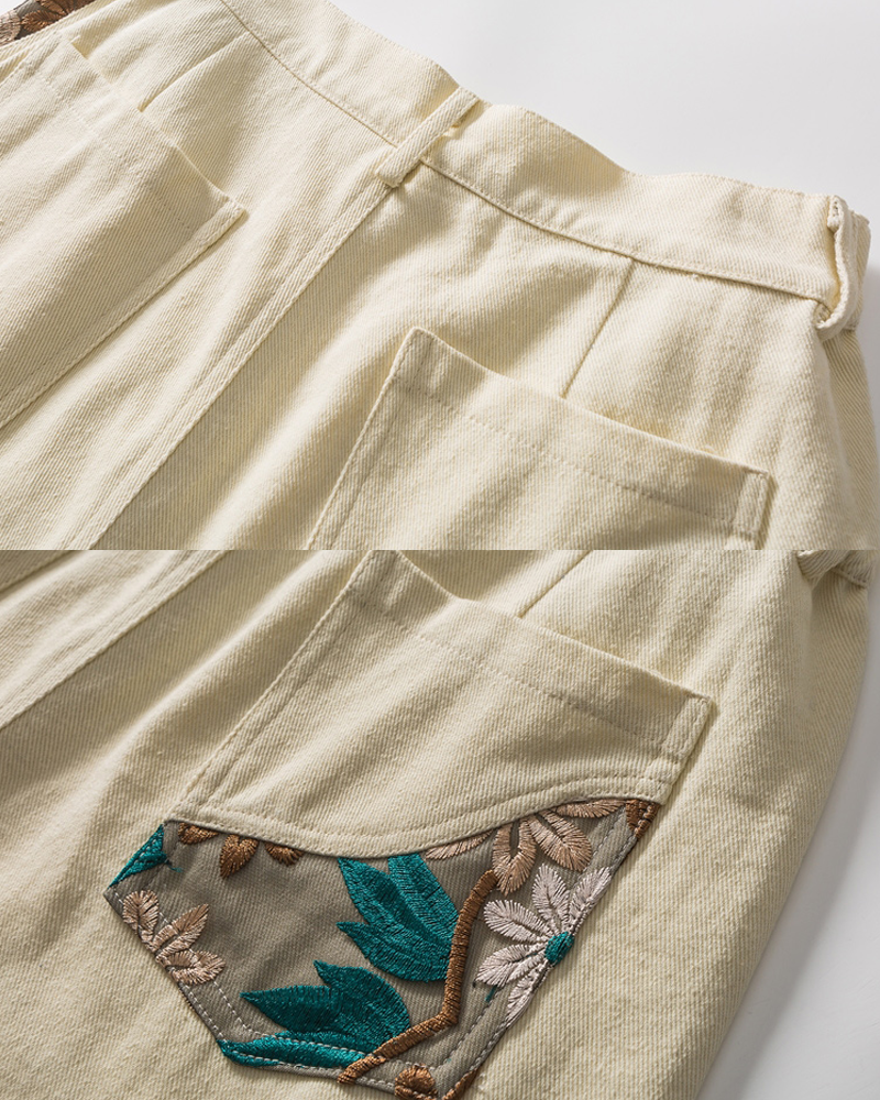 Floral Embroidered Shorts