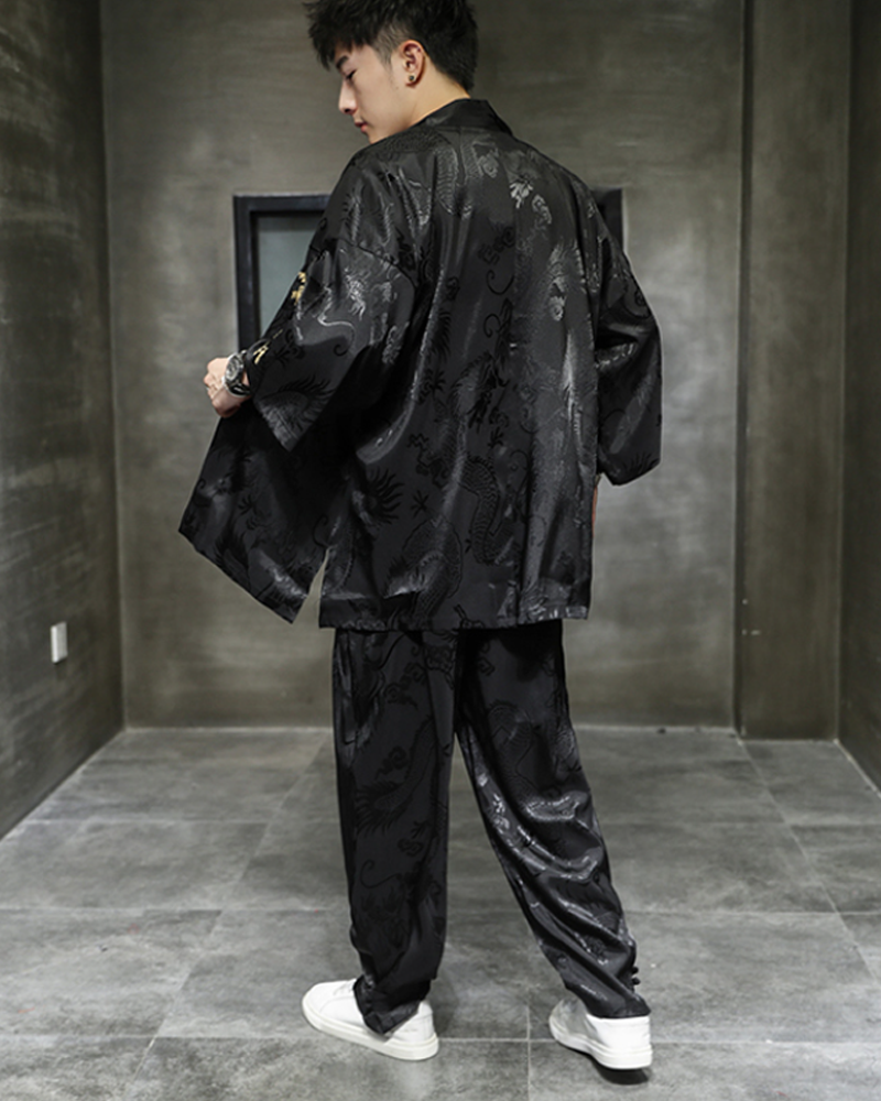 Black Kimono With Pants