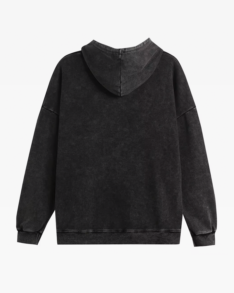 Acid Wash Black Hoodie
